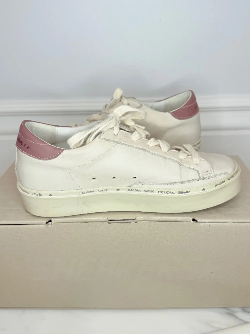 Golden Goose Hi Star Private Edit Low Top Platform - White/Beige US5/EU35